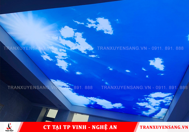Công trình trần xuyên sáng bầu trời tại bể sục tại TP Vinh