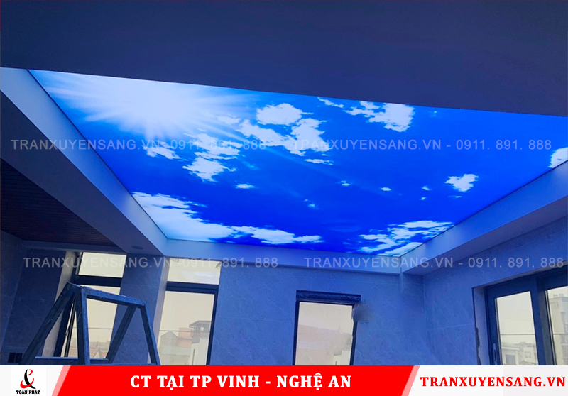 Công trình trần xuyên sáng bầu trời tại bể sục tại TP Vinh