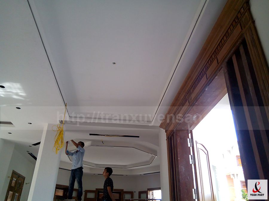Công trình thi công trần xuyên sáng biệt thự gia đình Anh Khoa - Lạng Sơn