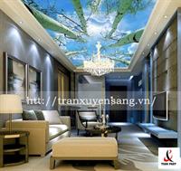 Mẫu trần phòng khách xuyên sáng in bầu trời số 1 Mẫu trần phòng khách xuyên sáng in bầu trời số 1
