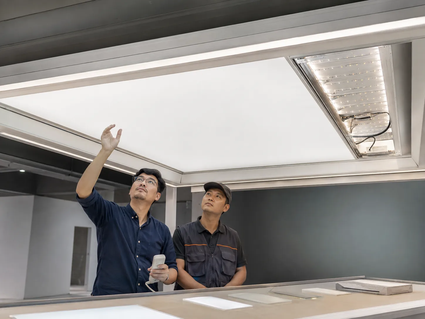 Quy trình mockup và duyệt mẫu trần xuyên sáng trước khi thi công