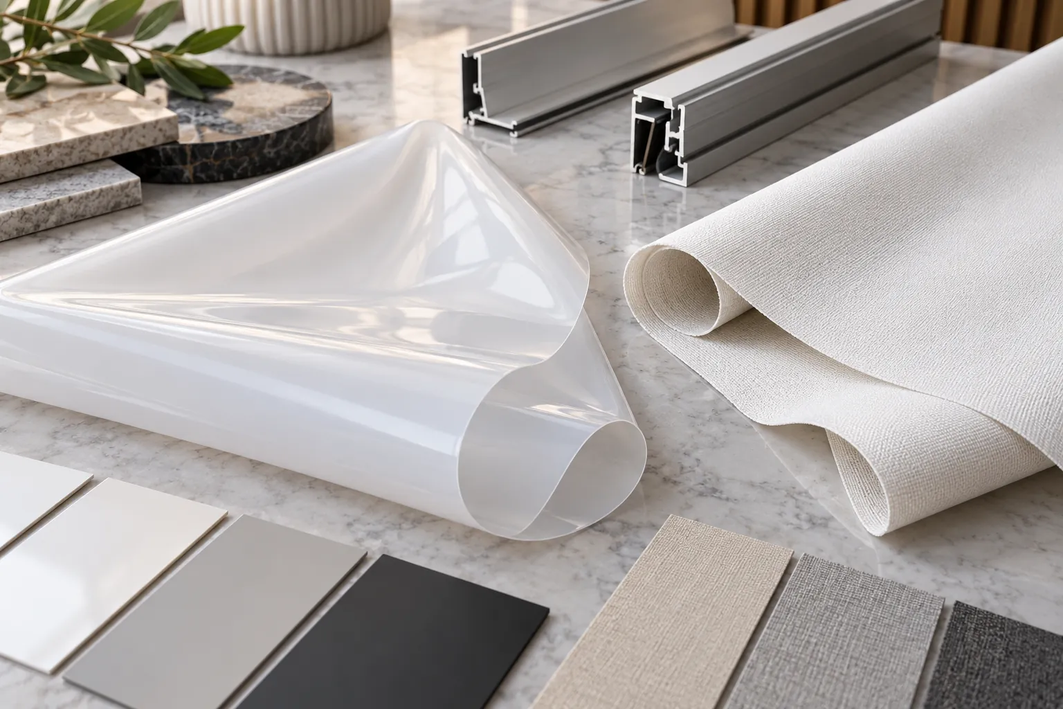 Màng PVC và polyester trong hệ trần căng: Khác nhau thế nào?